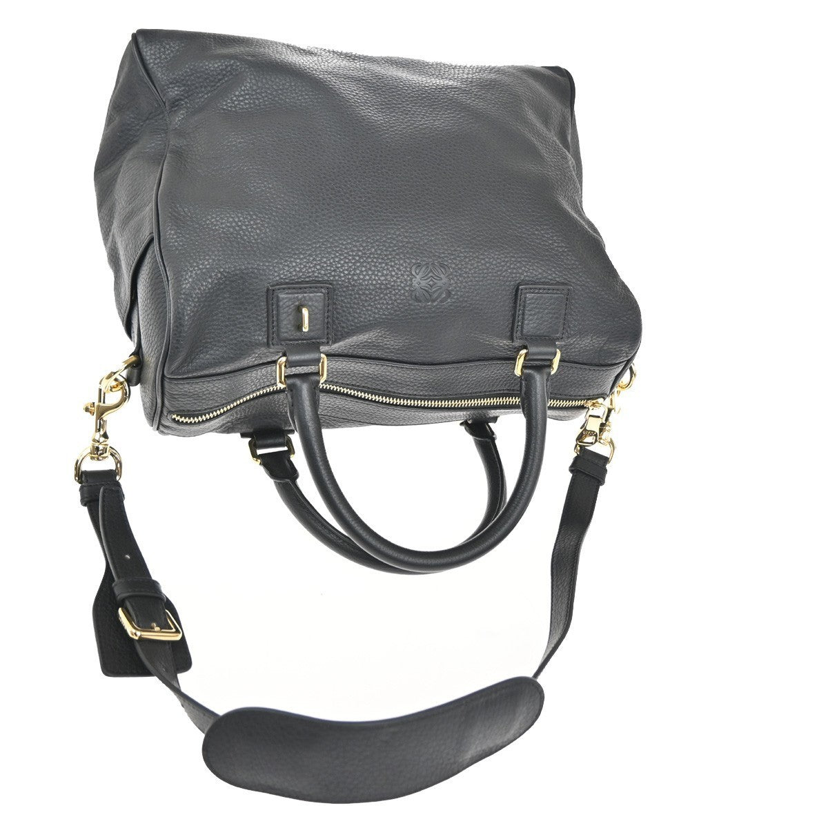 LOEWE Logo Anagram 2Way Shoulder Hand Bag Leather Black GHW Spain 95RL702
