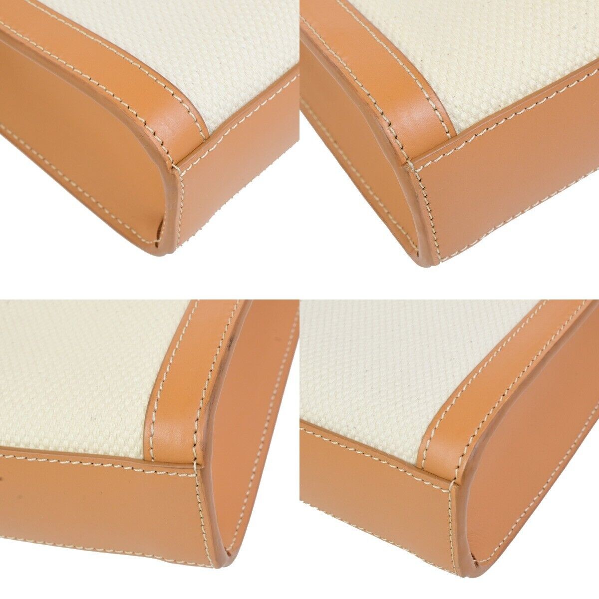CELINE Logo Vertical Cabas 2Way Mini Hand Tote Bag Canvas Leather Brown 667RK836
