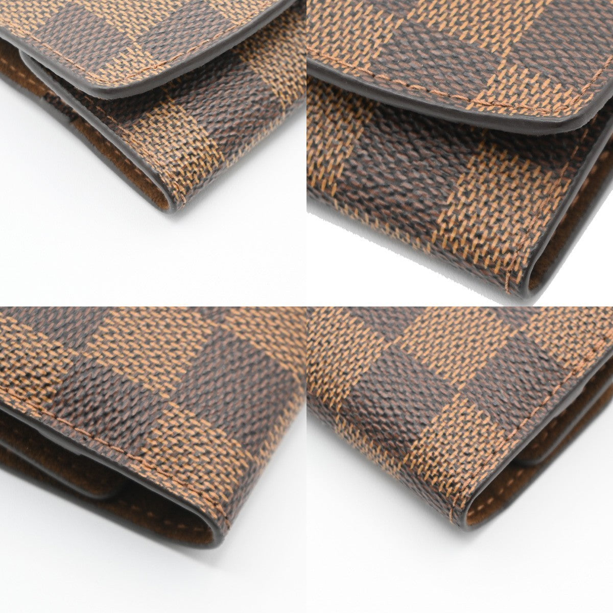 LOUIS VUITTON Cufflinks Bouton Set Case Damier Ebene Gold Italy M61030 61KC477