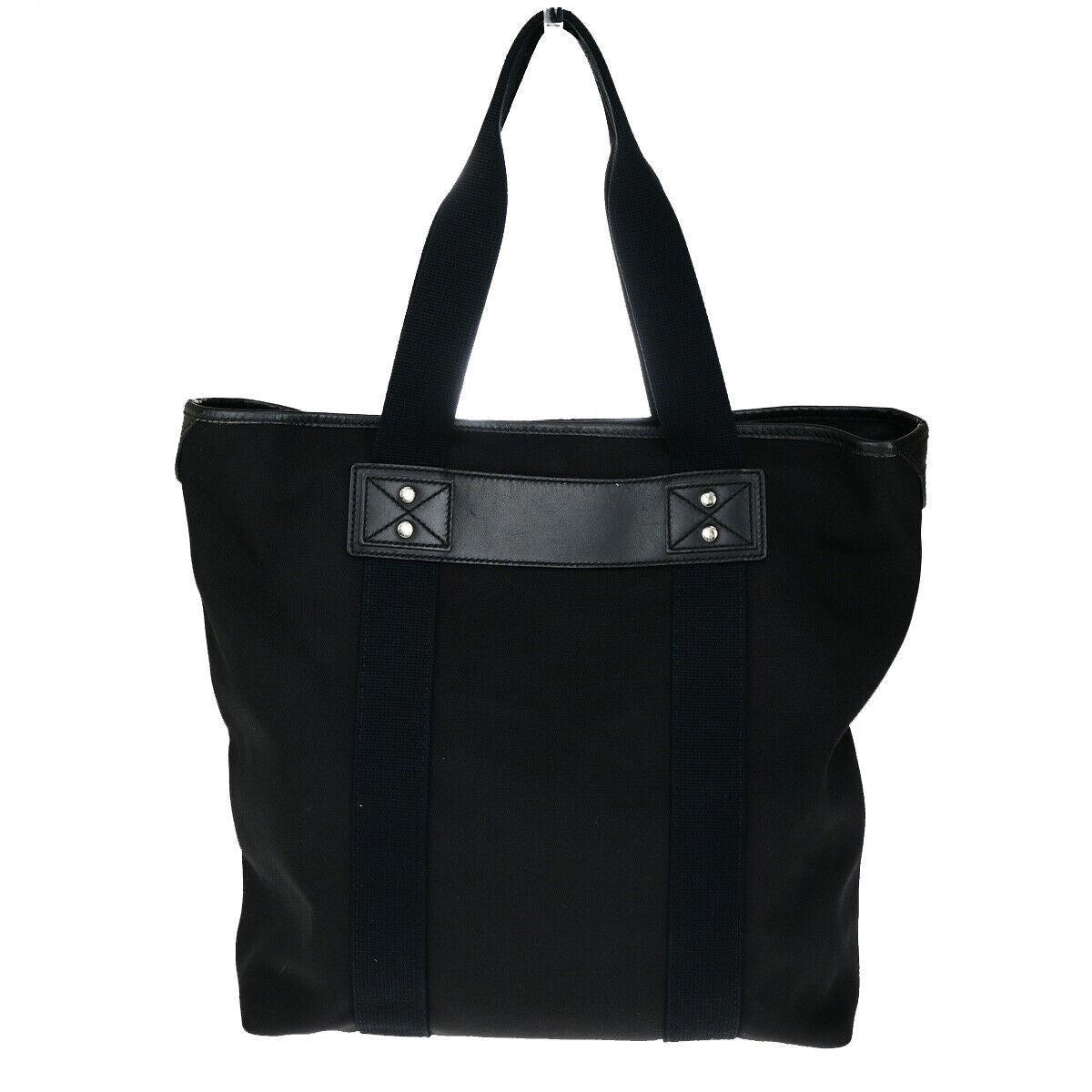 GUCCI Logo Sherry Shoulder Tote Bag Canvas Leather Black SHW Italy 74YG583