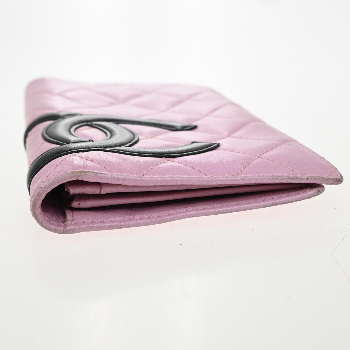 CHANEL CC Logo Long Bifold Wallet Purse Leather Pink SHW Italy 83YH826
