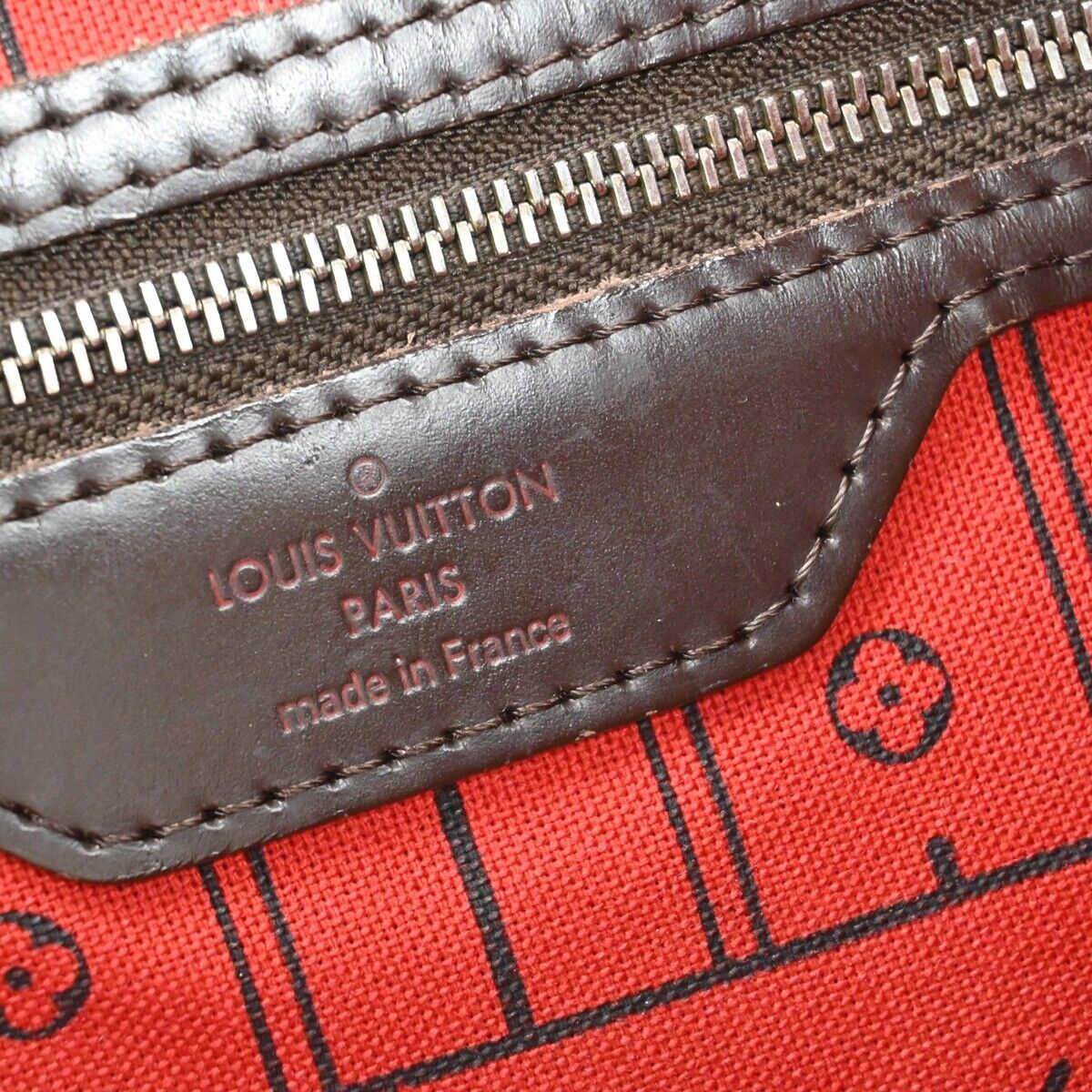 LOUIS VUITTON Neverfull MM Shoulder Bag Damier Ebene Leather BN N51105 70EA668