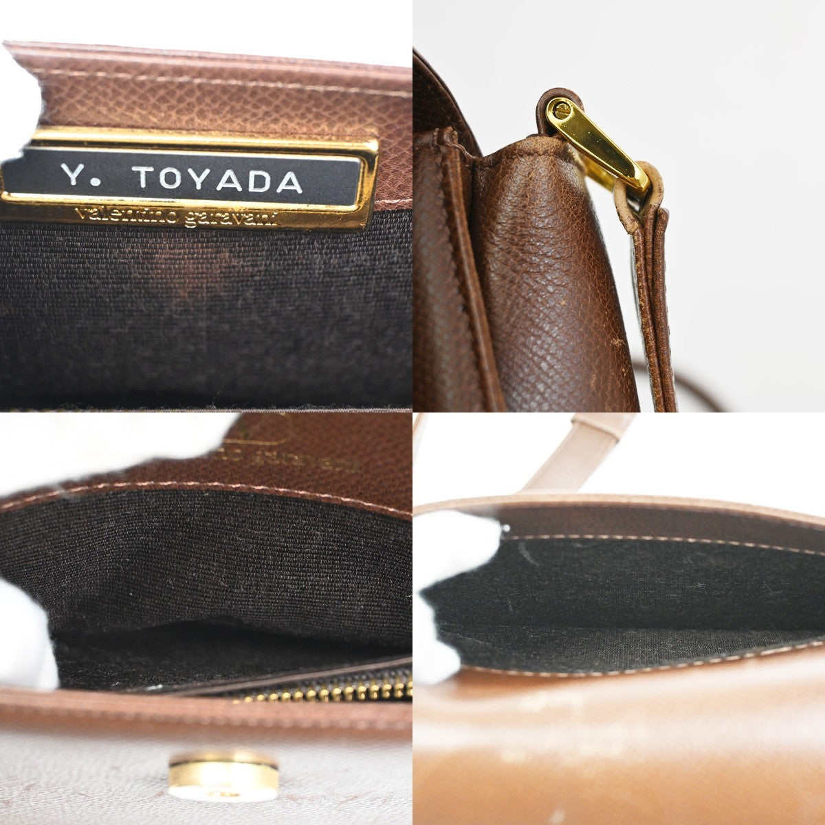 VALENTINO GARAVANI VLTN Logo Tassel Charm Shoulder Bag Leather Brown GHW 63ZA217