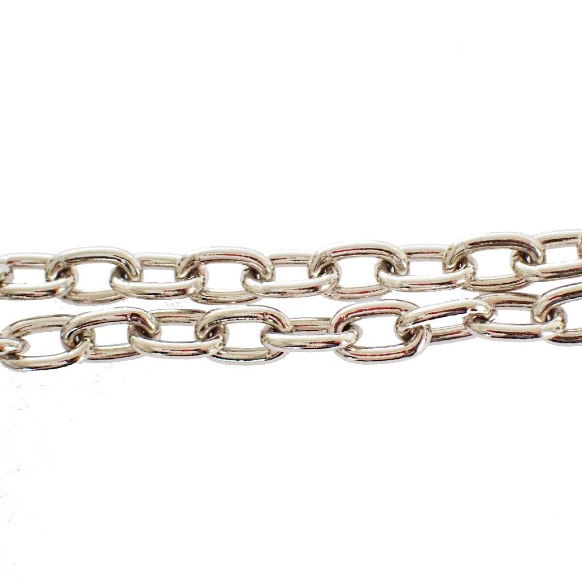 CARTIER 2C Logo Chain Necklace Top Charm  Key Ring Silver ACCESSORY 01SH128