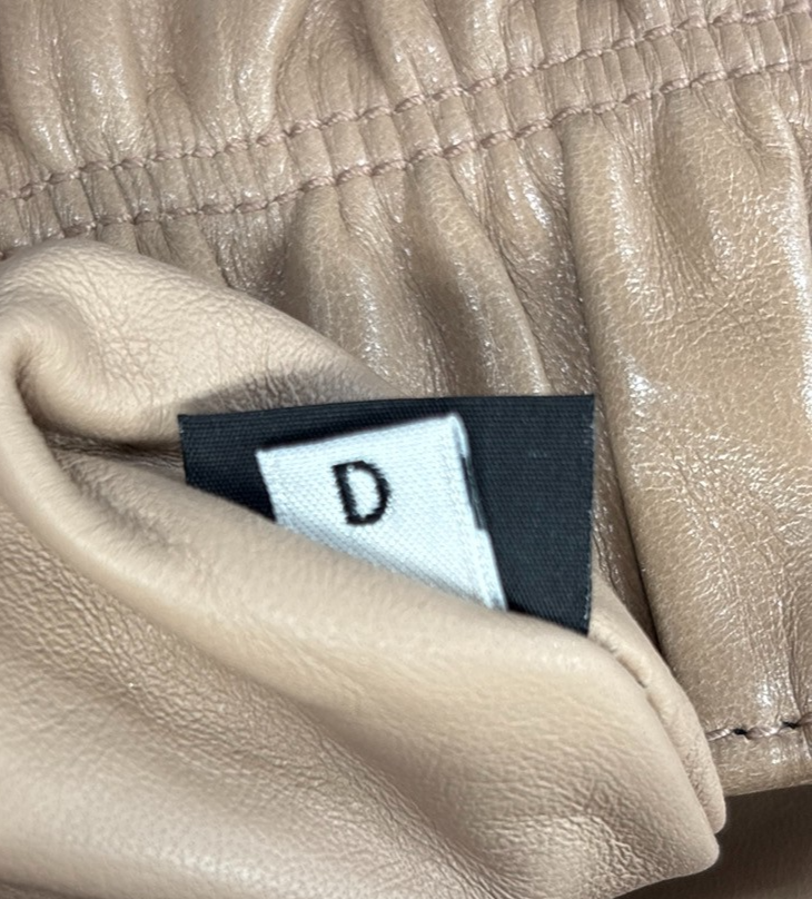 PRADA Logo Flap Shoulder Hand Bag Gathered Nappa Leather Beige Italy 70MA395