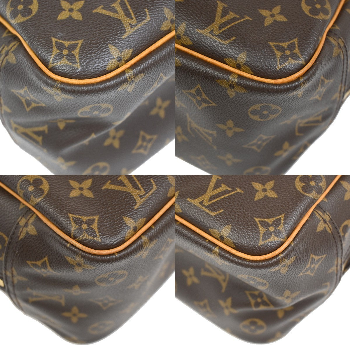 LOUIS VUITTON LV Logo Deauville Hand Bag Monogram Leather Brown M47270 73KC895