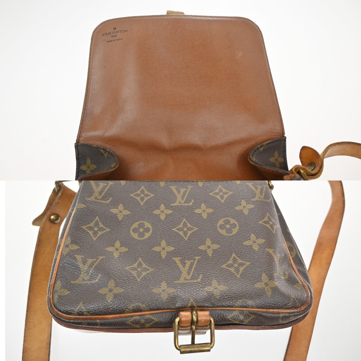 LOUIS VUITTON Cartouchiere MM Shoulder Bag Monogram Leather Brown M51253 31KC706