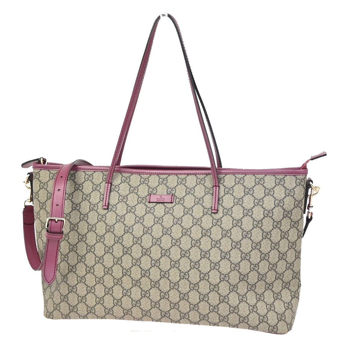 GUCCI Logo GG Pattern 2Way Shoulder Tote Bag Supreme Leather BN PK GHW 76KD024