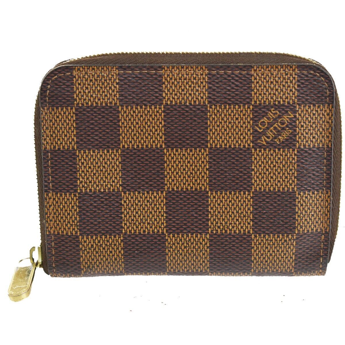 LOUIS VUITTON Zippy Coin Purse Wallet Bifold Damier Ebene Leather N63070 32RC362