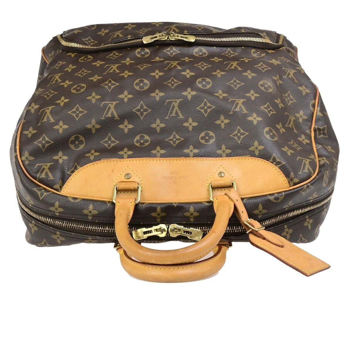 LOUIS VUITTON LV Logo Evasion Hand Bag Monogram Leather Brown M41443 34ED170