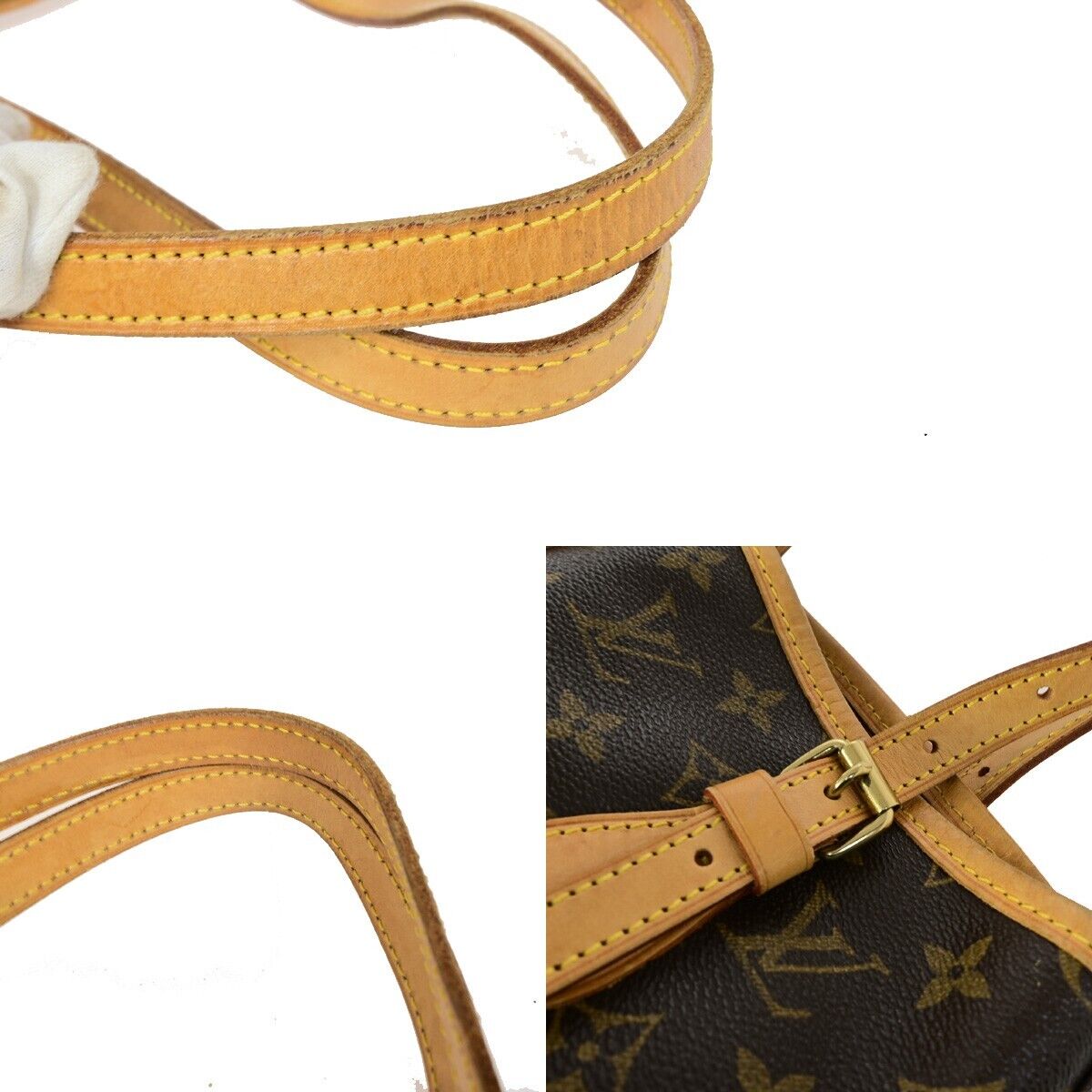LOUIS VUITTON BUCKET PM Shoulder Tote Bag Monogram Leather Brown M42238 34EB427