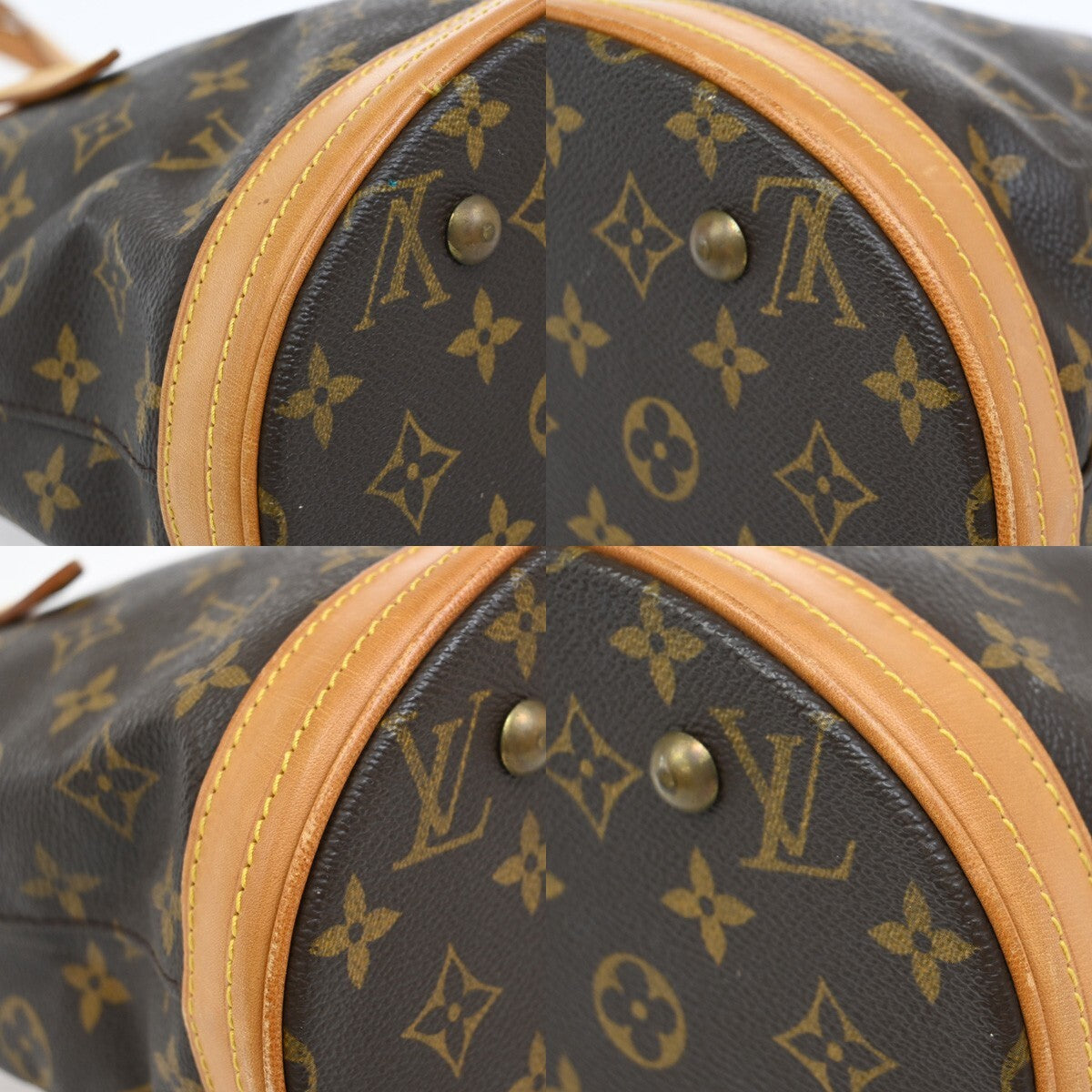 LOUIS VUITTON BUCKET PM Shoulder Tote Bag Monogram Leather Brown M42238 82EE587