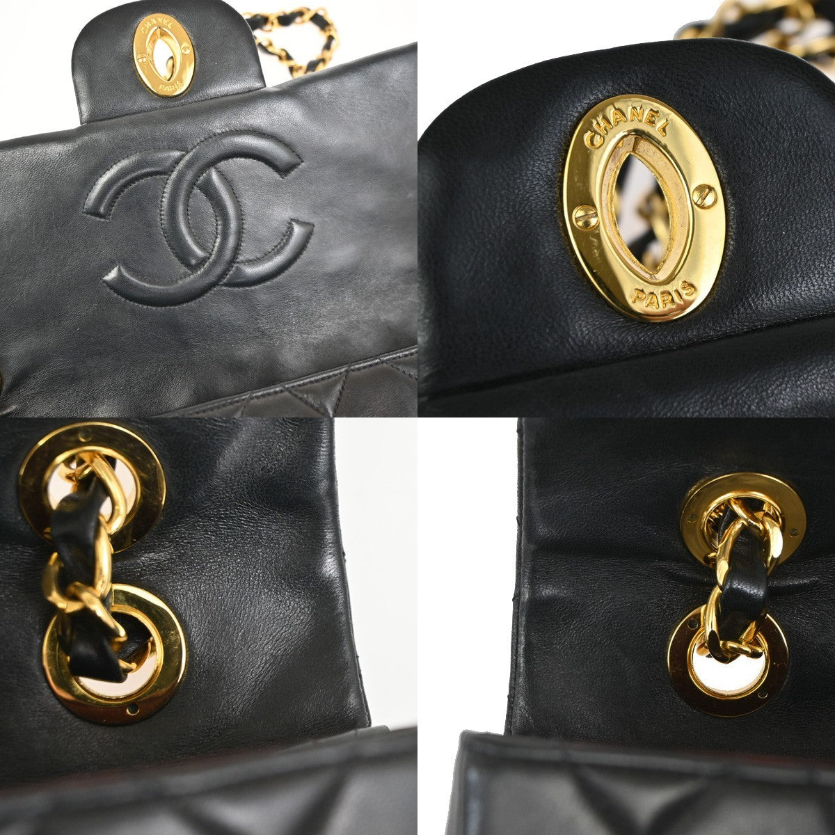 CHANEL CC Maxi Jumbo Matelasse 34 Chain Shoulder Bag Leather BK France 827RQ039
