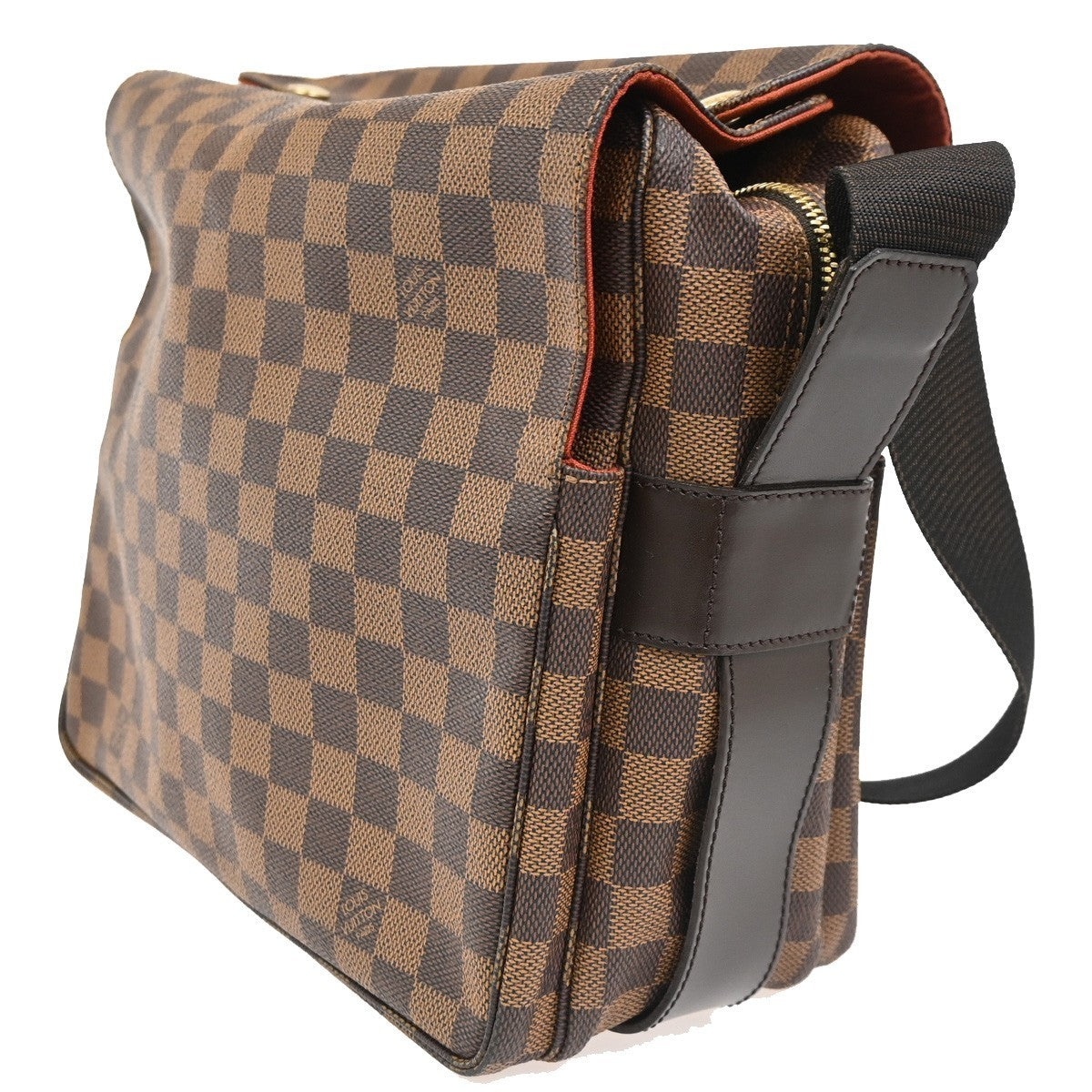 LOUIS VUITTON Naviglio Shoulder Bag Damier Ebene Leather Brown N45255 96TA697
