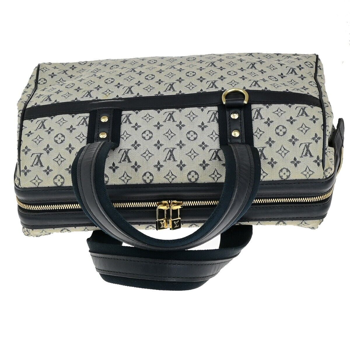 LOUIS VUITTON Josephine GM Hand Bag Monogram Mini Canvas Blue M92211 33ED326