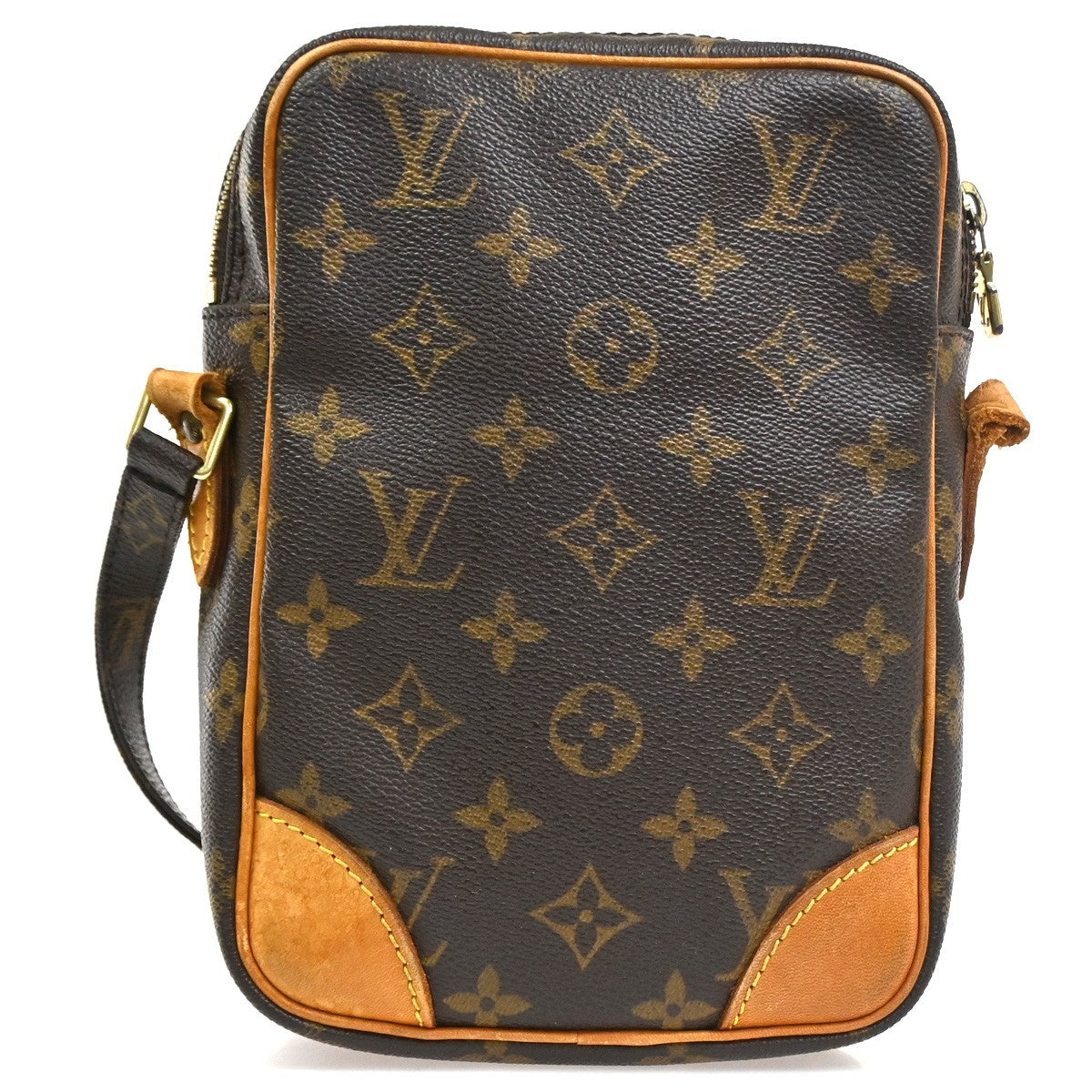 LOUIS VUITTON Danube Shoulder Bag Monogram Leather Brown France M45266 62CA839