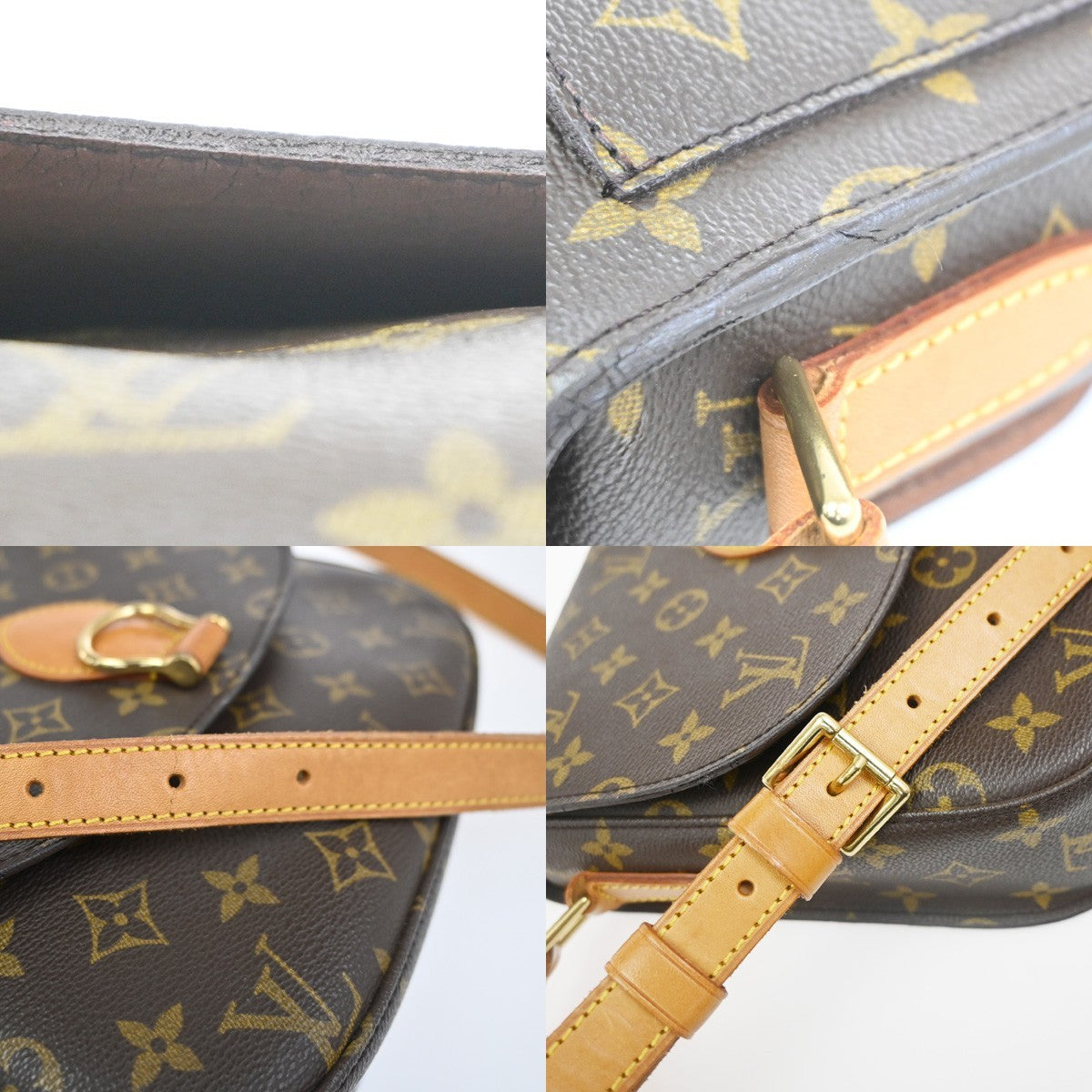 LOUIS VUITTON Saint Cloud GM Shoulder Bag Monogram Leather Brown M51242 82CA746