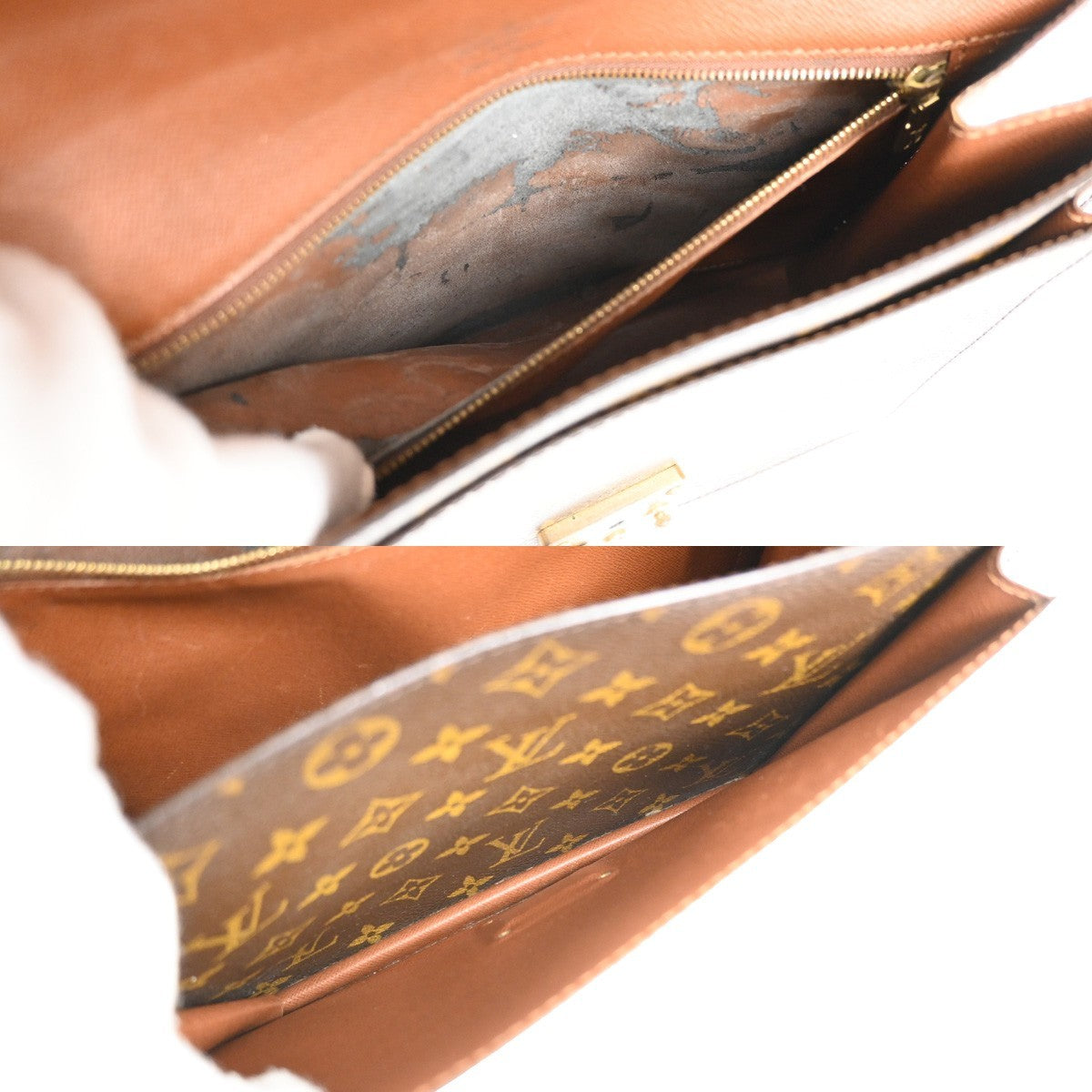 LOUIS VUITTON Monceau 28 Hand Bag Monogram Leather Brown France M51185 39KB573