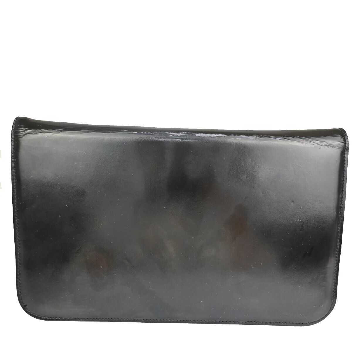 CHANEL CC Lgoo Chain Shoulder Bag patent Leather Black GHW 52YD947