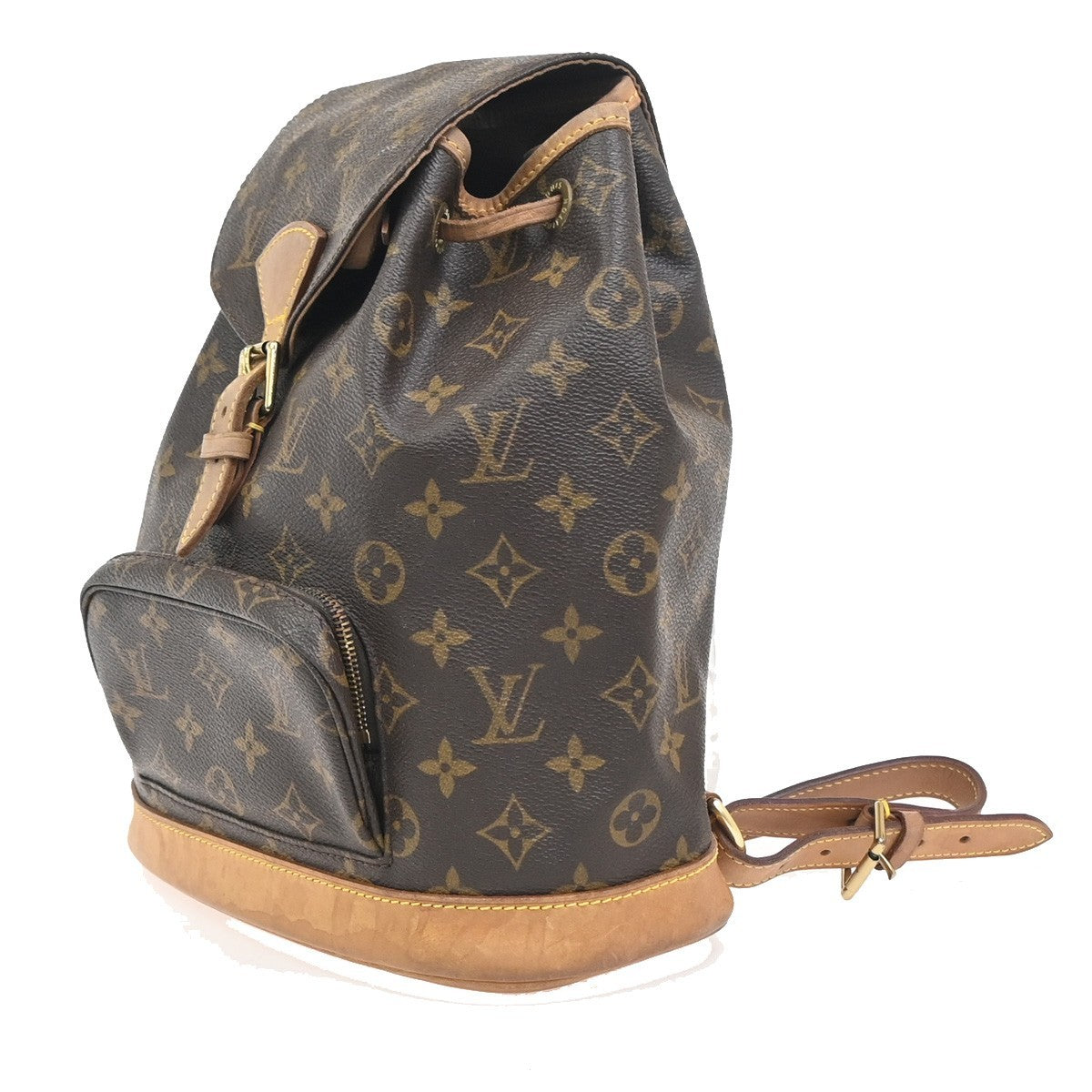 LOUIS VUITTON Montsouris MM Backpack Bag Monogram Leather Brown M51136 15ZA330
