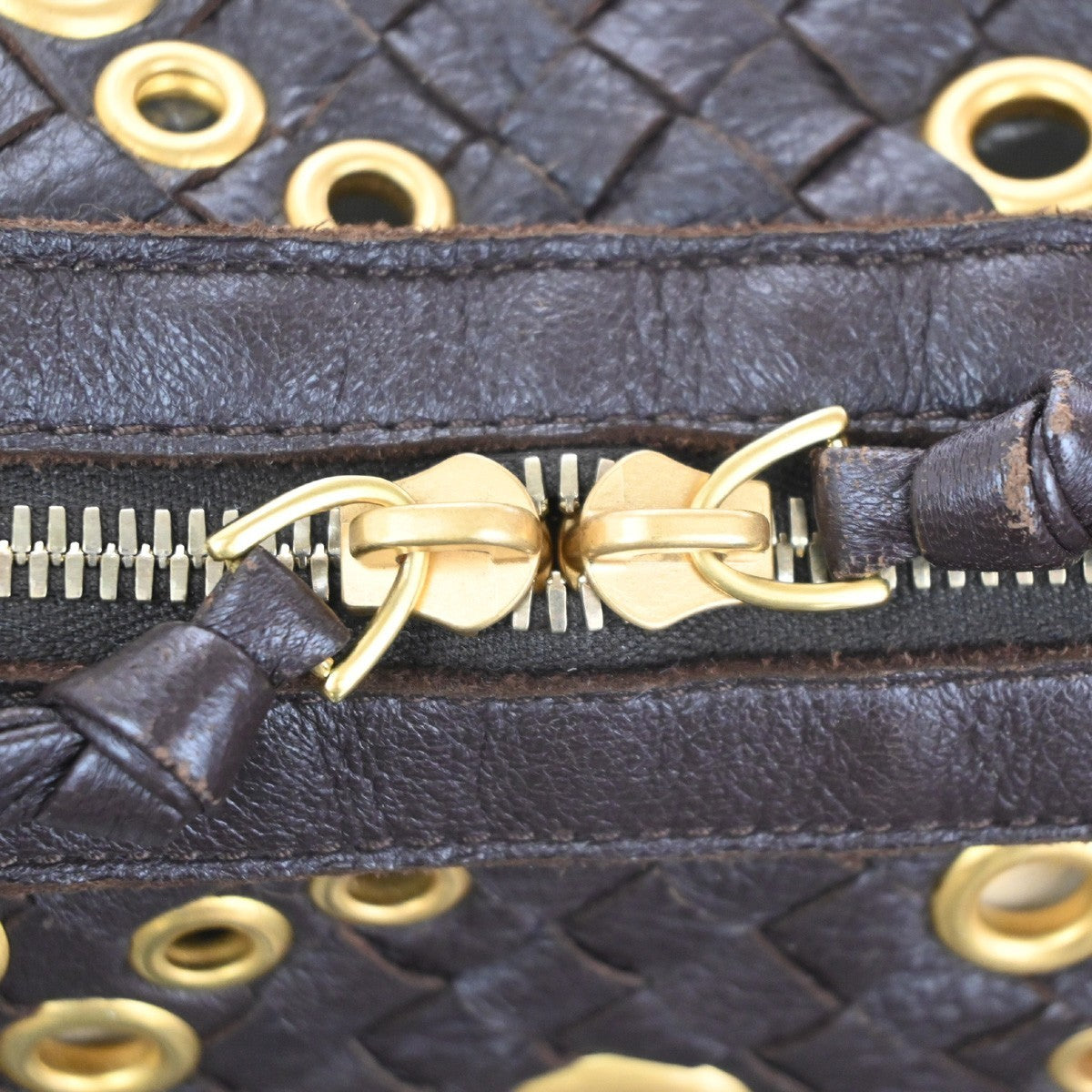 BOTTEGA VENETA Intrecciato Grommet Shoulder Hand Bag Leather BN Italy 75RL790