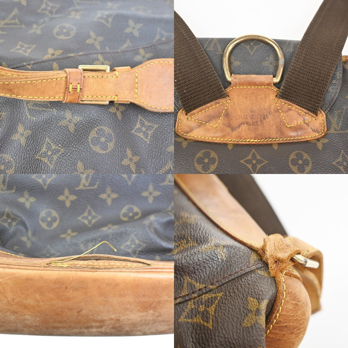 LOUIS VUITTON Montsouris GM Backpack Bag Monogram Leather Brown M51135 65ZA372