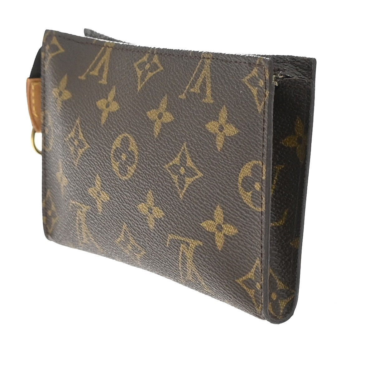 LOUIS VUITTON Logo BUCKET PM Pouch Bag Monogram Leather Brown France 60KP232