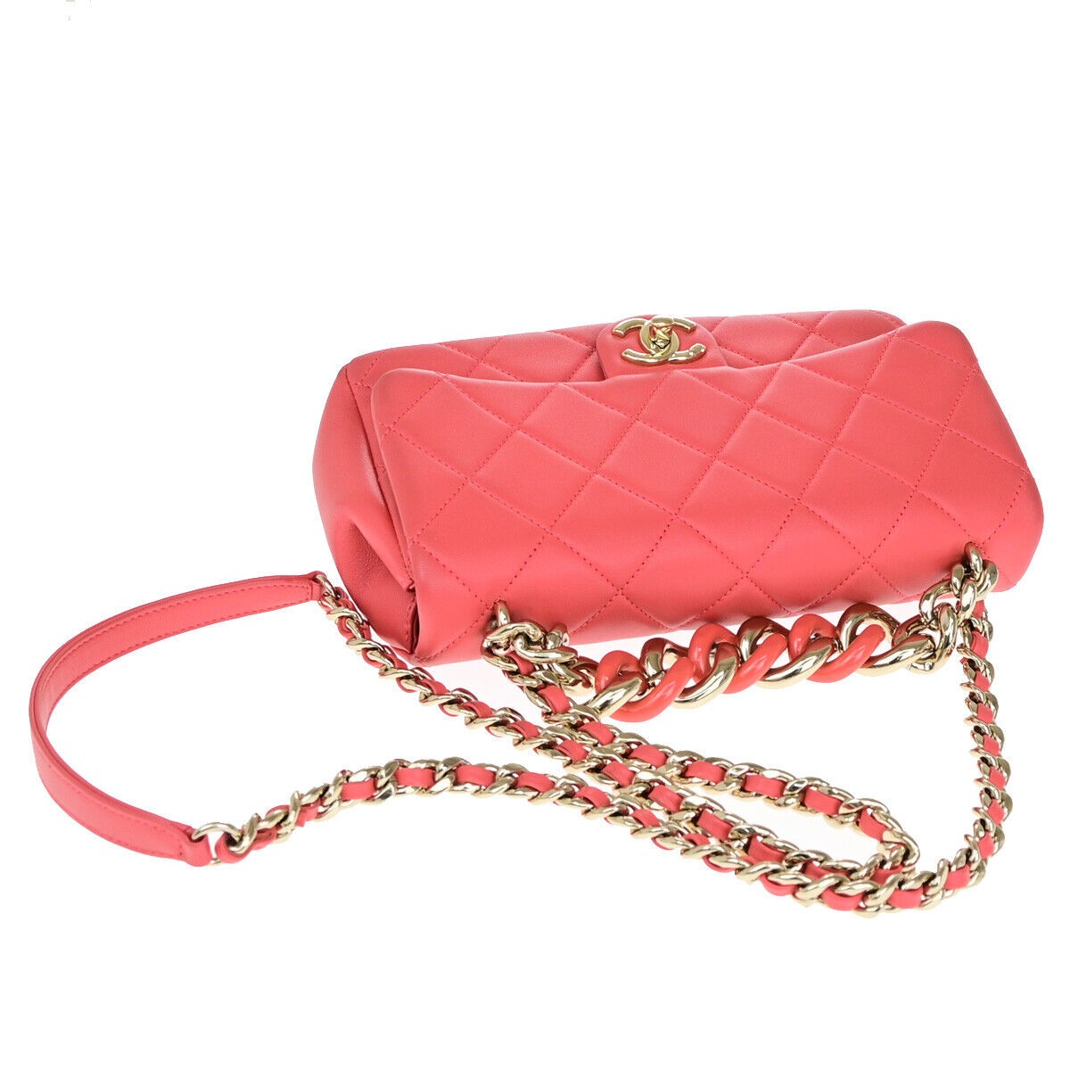 CHANEL CC Matelasse 23 2Way Chain Shoulder Hand Bag Leather Pink GHW 880RJ949