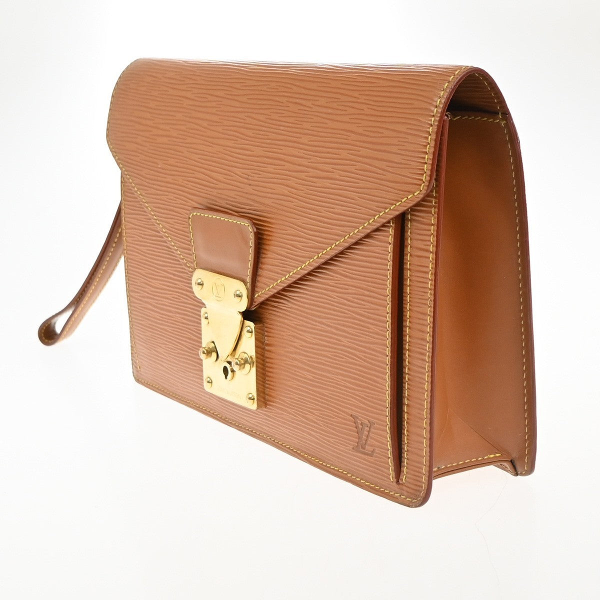 LOUIS VUITTON Sellier Dragonne Clutch Hand Bag Epi Leather Gold M52618 66MA155
