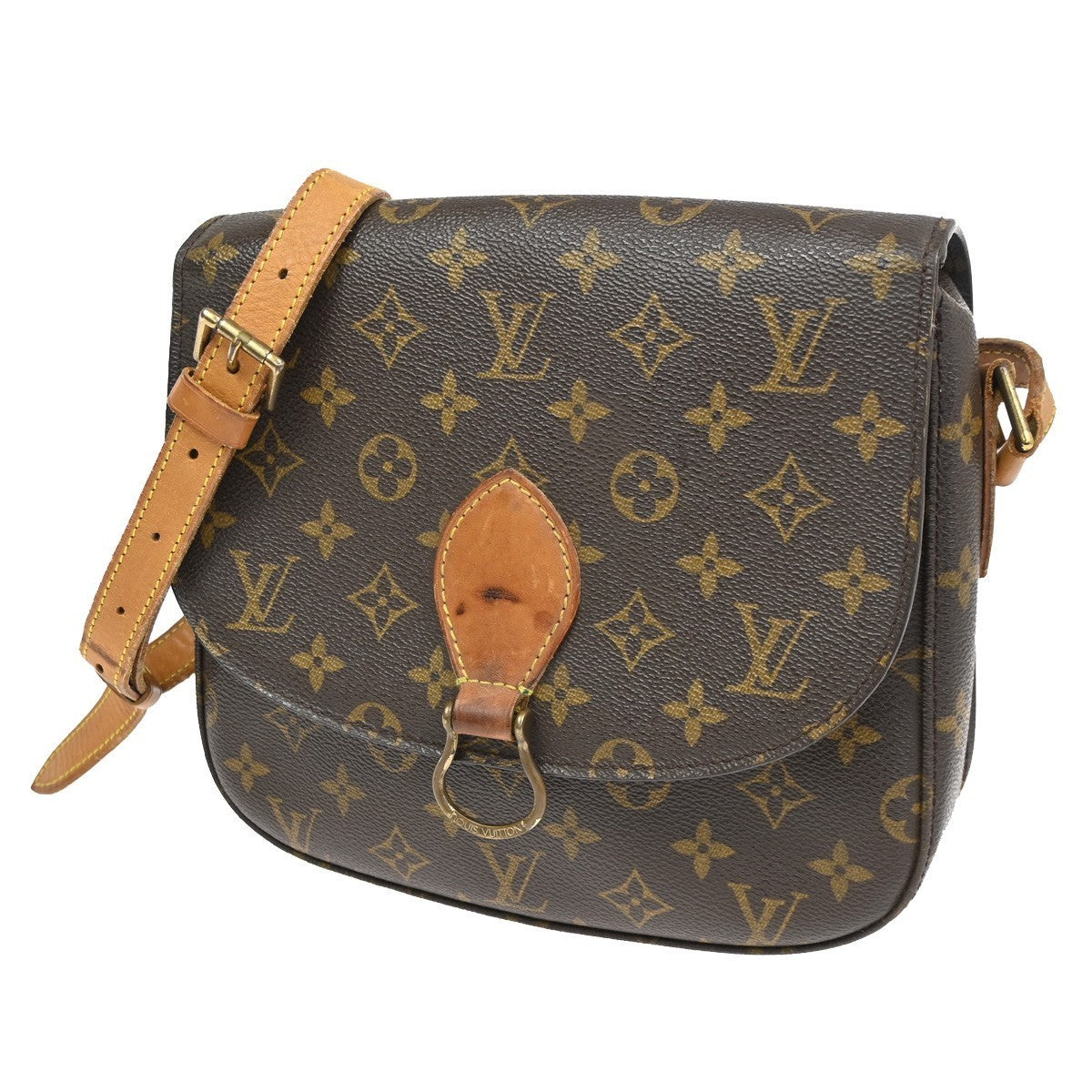 LOUIS VUITTON Saint Cloud GM Shoulder Bag Monogram Leather Brown M51242 80CA689