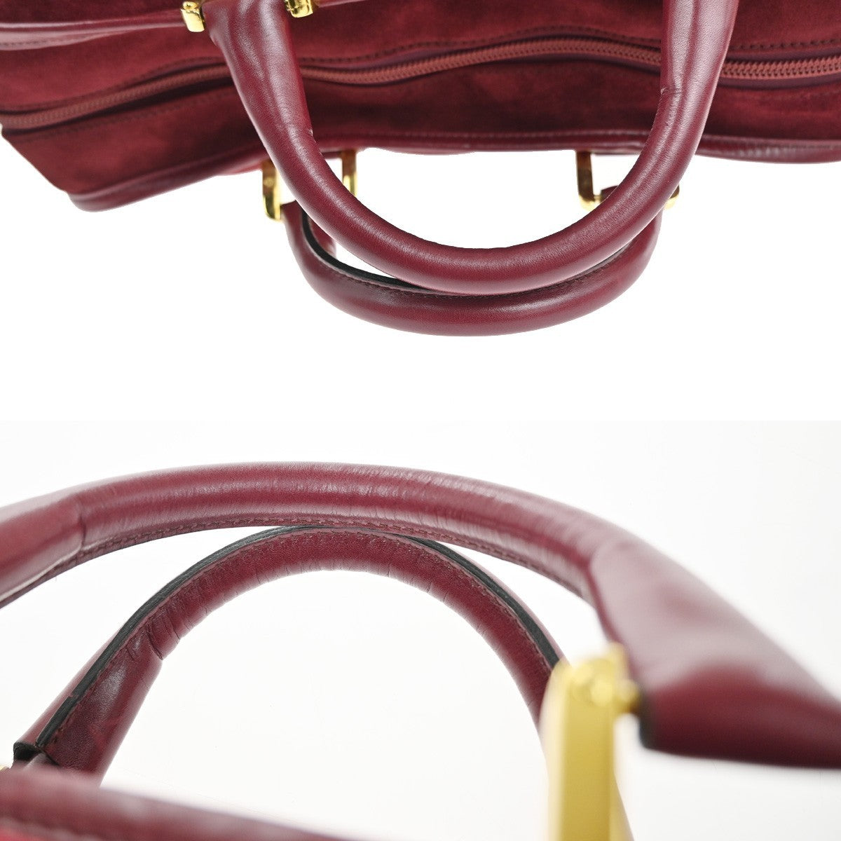 LOEWE Logo Amazona Anagram Shoulder Hand Bag Suede Leather Red GHW Spain 75MA403