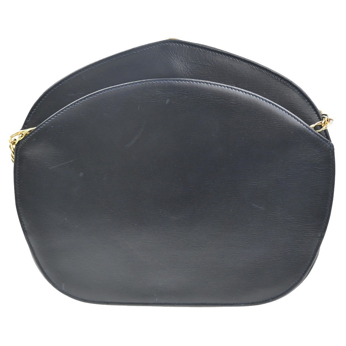 CARTIER Sapphire Line Logo Chain Shoulder Bag Leather Navy BE GHW France 80MA209