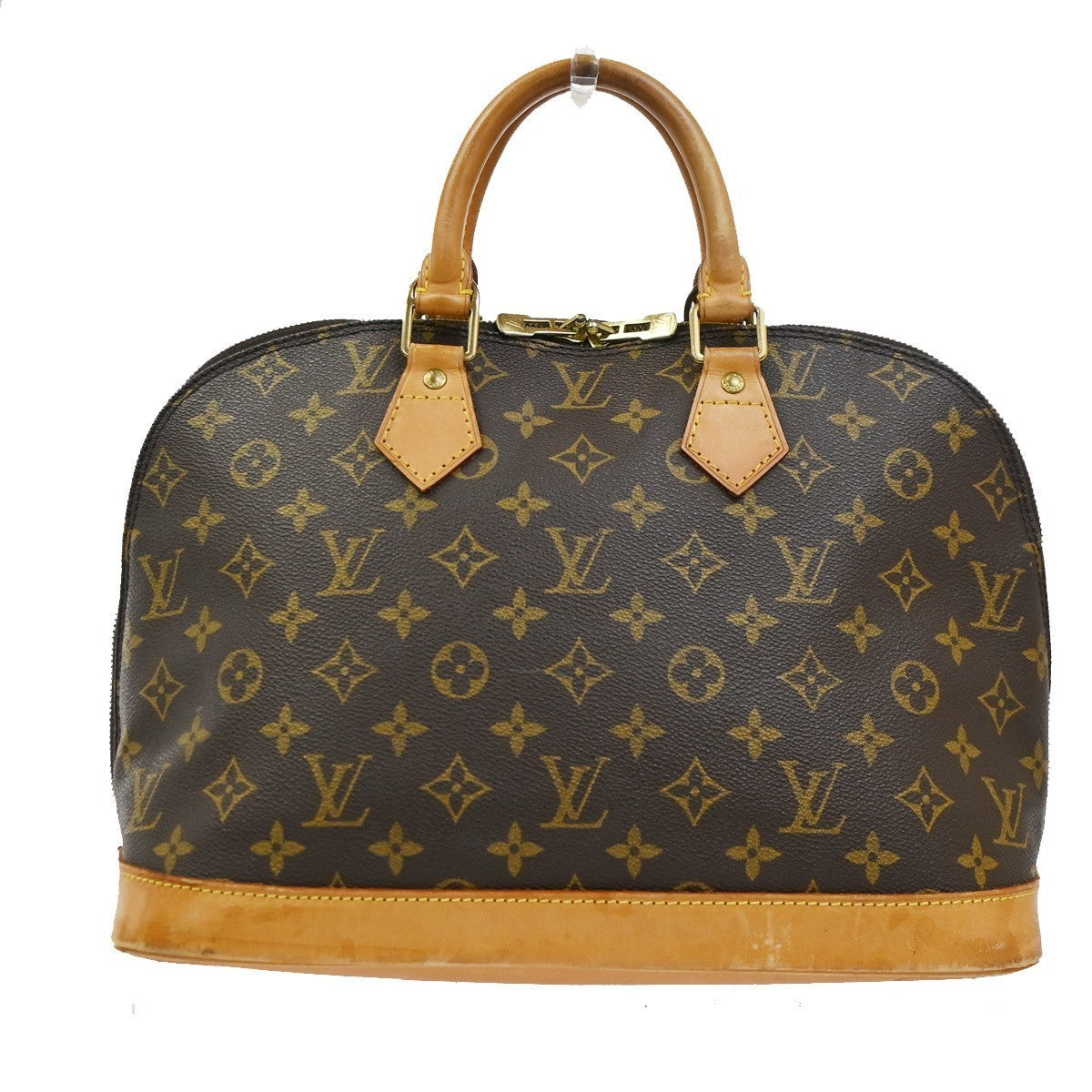 LOUIS VUITTON LV Logo Alma Hand Bag Monogram Leather Brown USA M51130 85YH972
