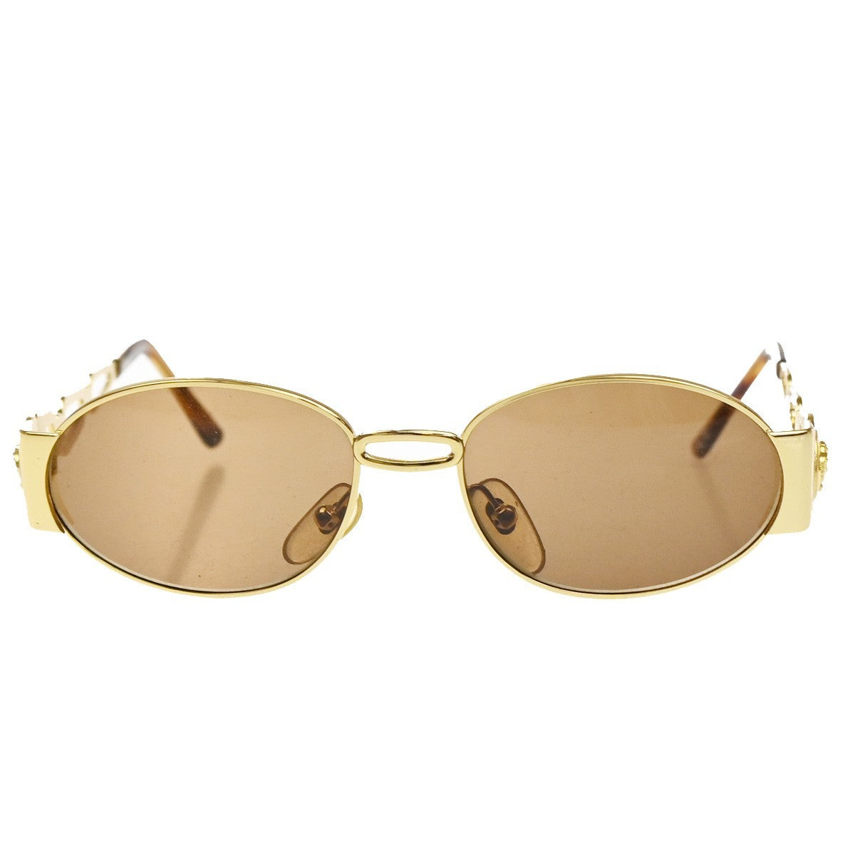 GIANNI VERSACE Medusa Sunglasses Plastic Metal Gold Brown MOD S34 Italy 01MA579