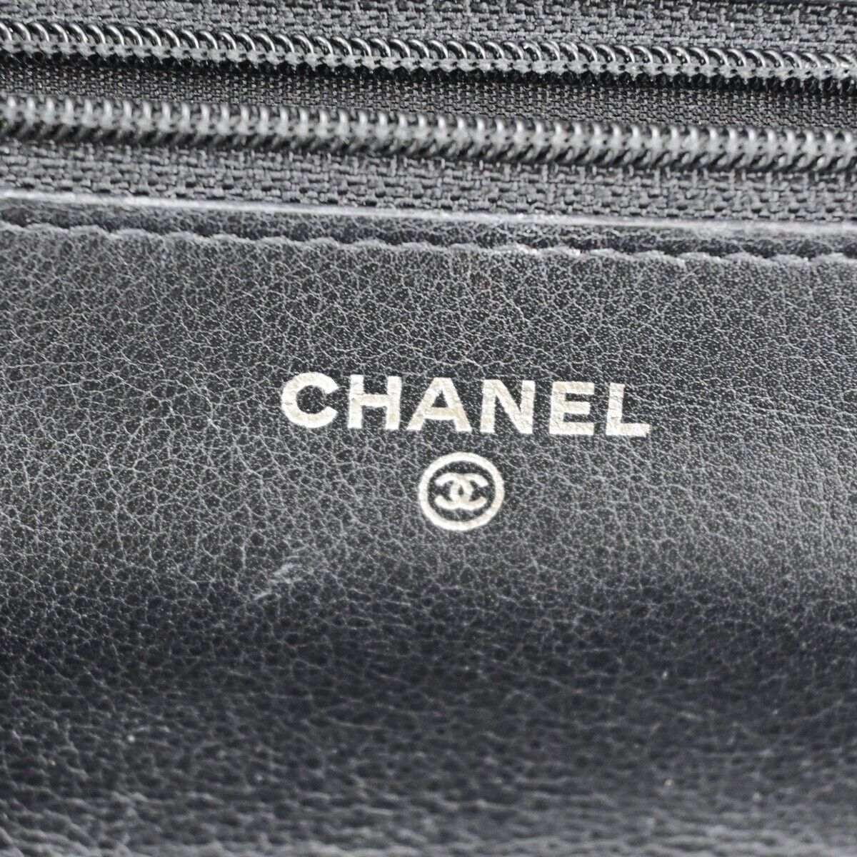 CHANEL CC Logo GST Chain Shoulder Bag Wallet Caviar Skin Leather BK SHW 367RF145