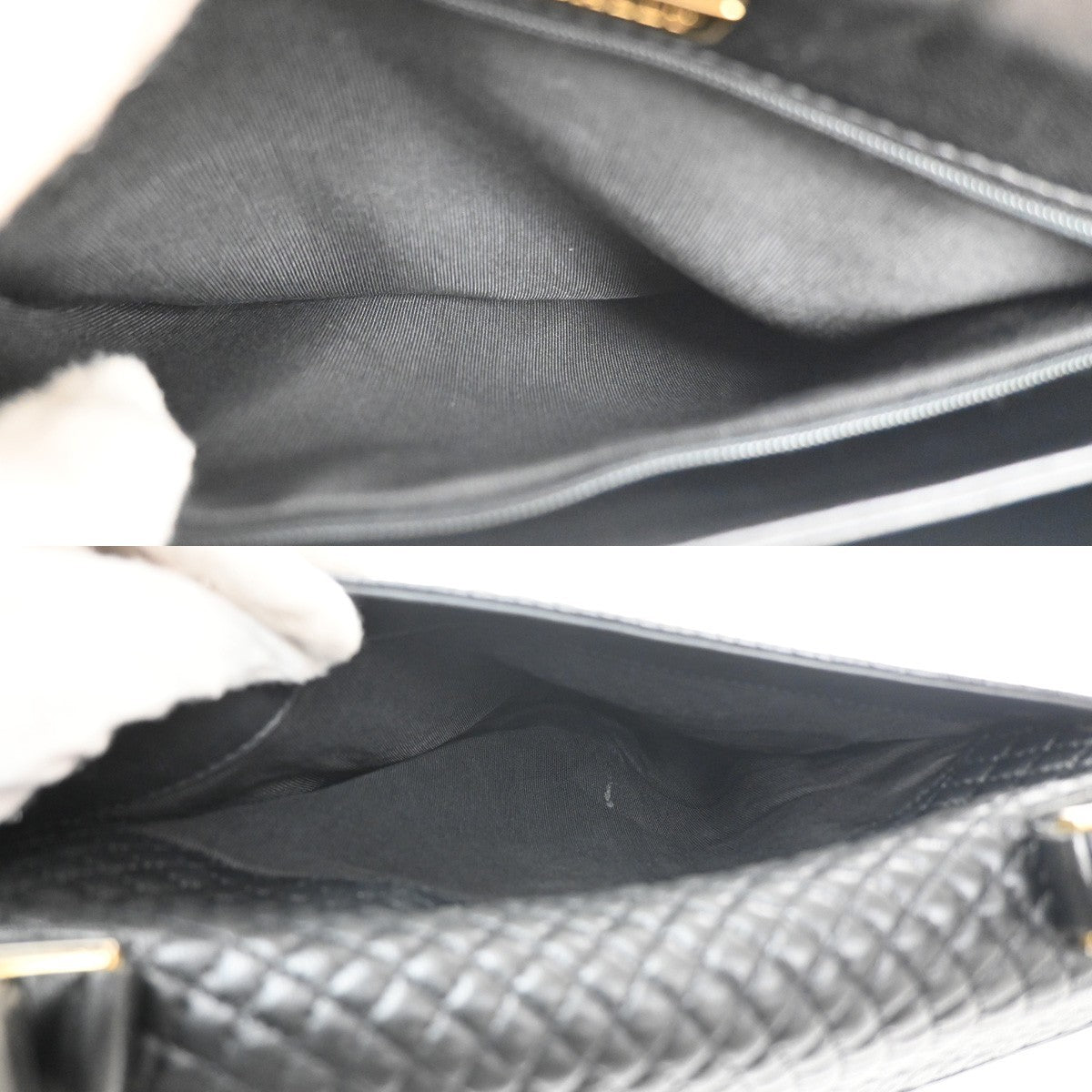 BALLY Logo Quilted Hand Bag Leather Black GHW Italy 02KP543