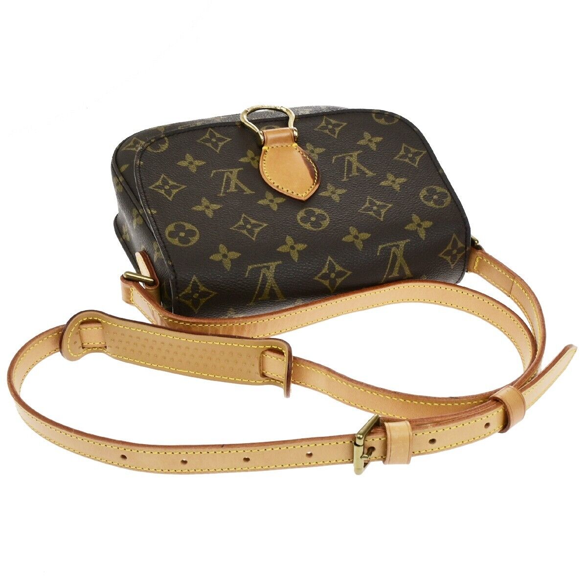 LOUIS VUITTON Saint Cloud MM Shoulder Bag Monogram Leather Brown M51243 87ED457