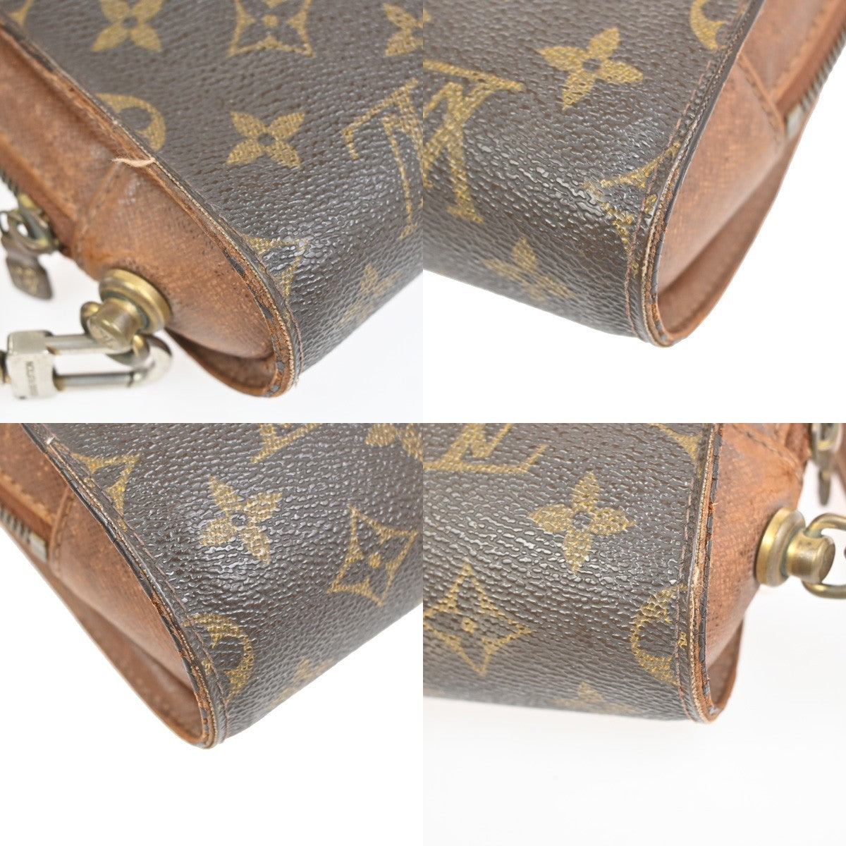 LOUIS VUITTON Orsay Clutch Hand Bag Monogram Leather Brown France M51790 07YJ027