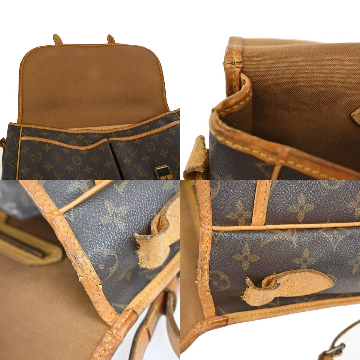 LOUIS VUITTON Gibeciere GM Shoulder Bag Monogram Leather Brown M42249 68YJ063
