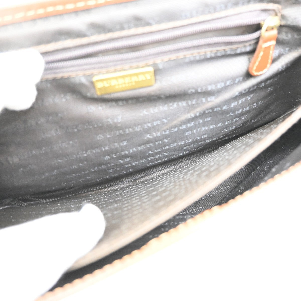 BURBERRY Logo Nova Check Crossbody Shoulder Bag PVC Leather Beige Brown 31FB800
