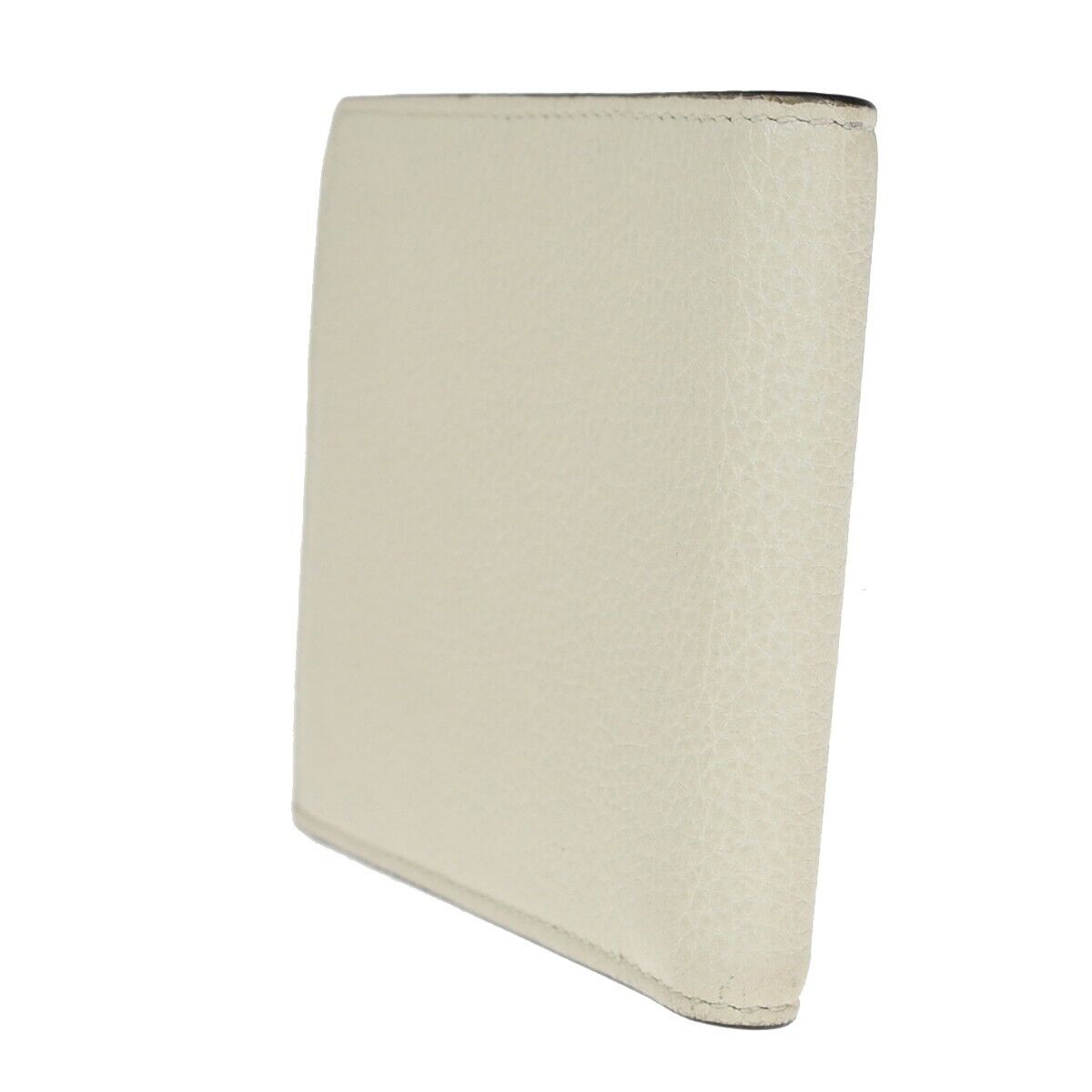 GUCCI Logo Bifold Wallet Purse Leather White Made in Italy 31KA235