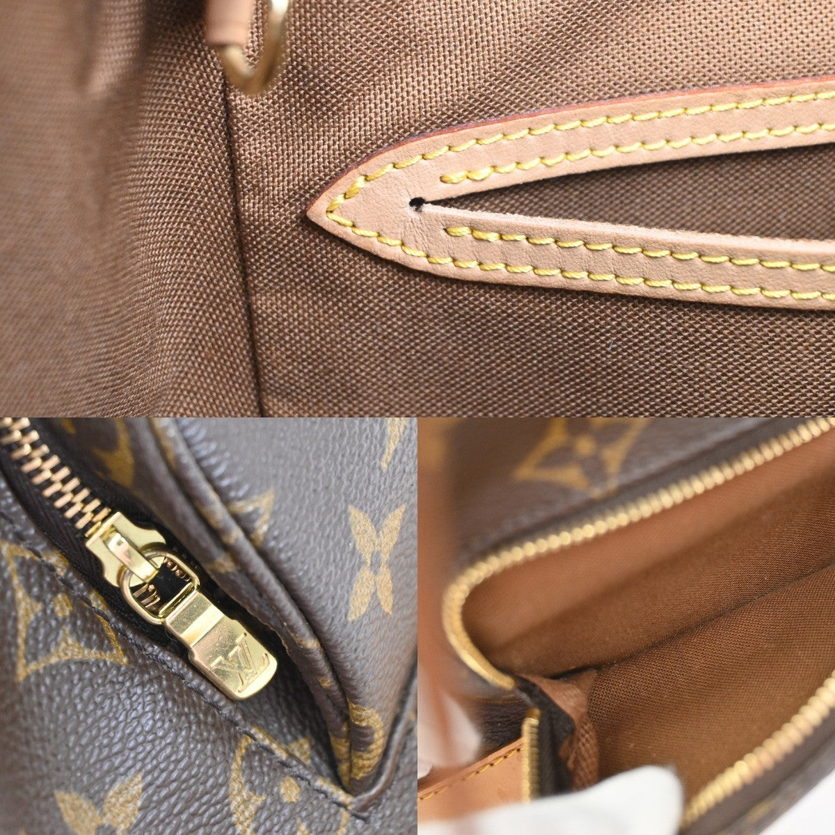 LOUIS VUITTON Montsouris MM Backpack Bag Monogram Leather Brown M51136 51YJ002