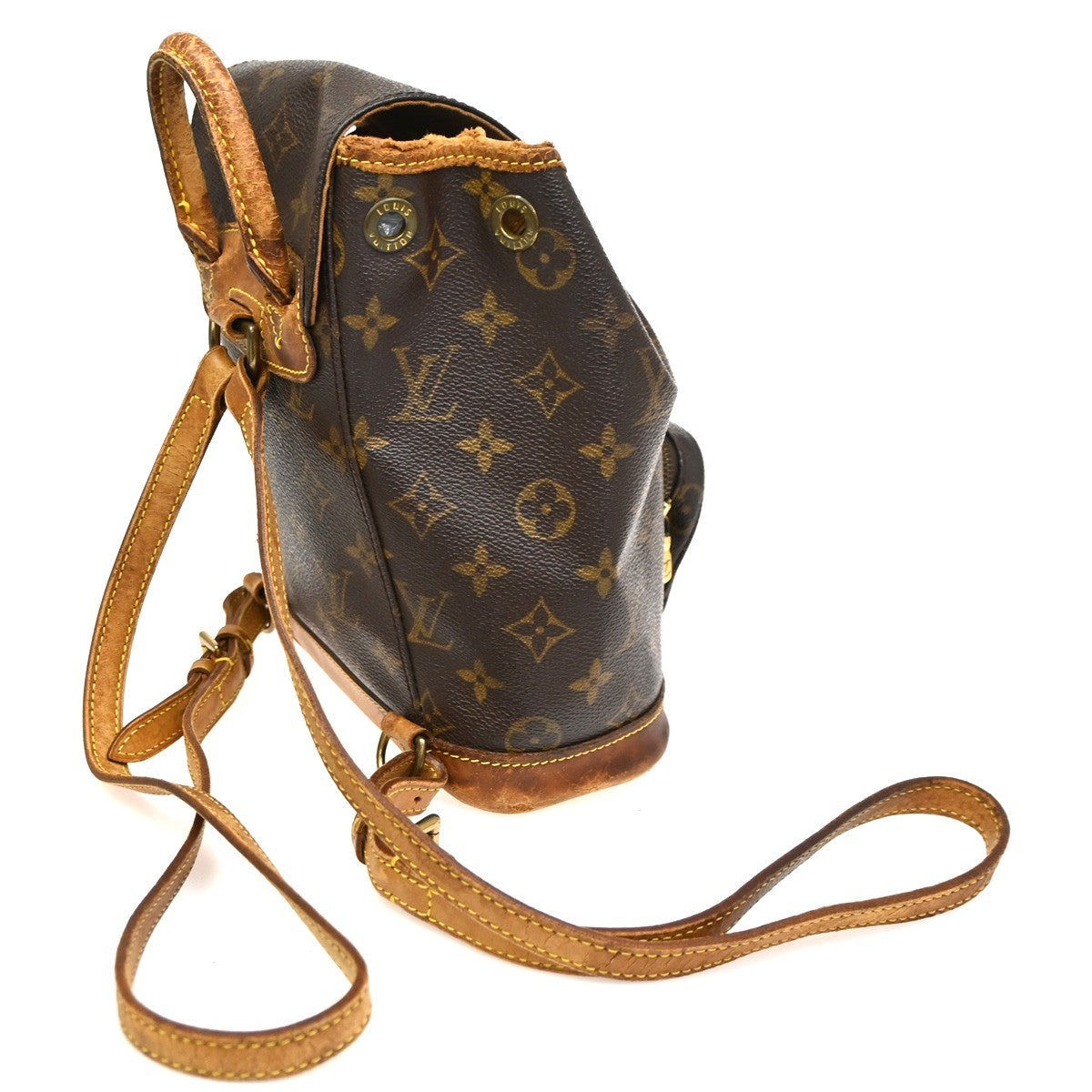 LOUIS VUITTON Mini Montsouris Backpack Bag Monogram Leather Brown M51137 39KC245