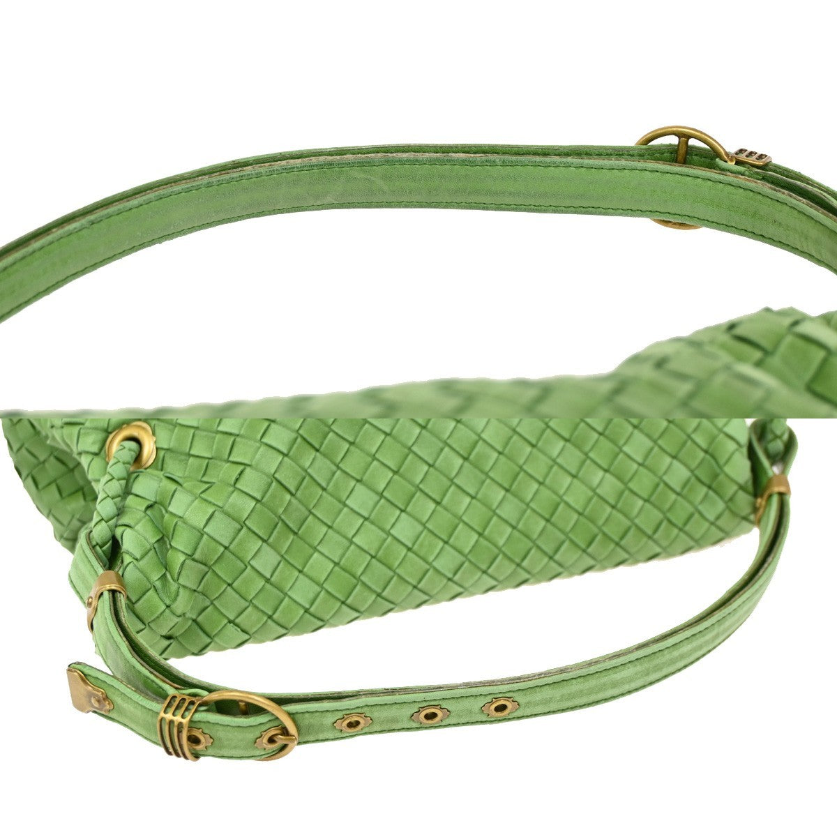 BOTTEGA VENETA Logo Nappa Intrecciato Shoulder Bag Leather Green Italy 11RL624