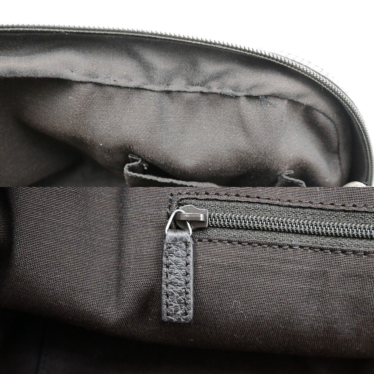 GUCCI Sherry GG pattern Shoulder Bag Nylon Leather Brown Silver Italy 86KA560