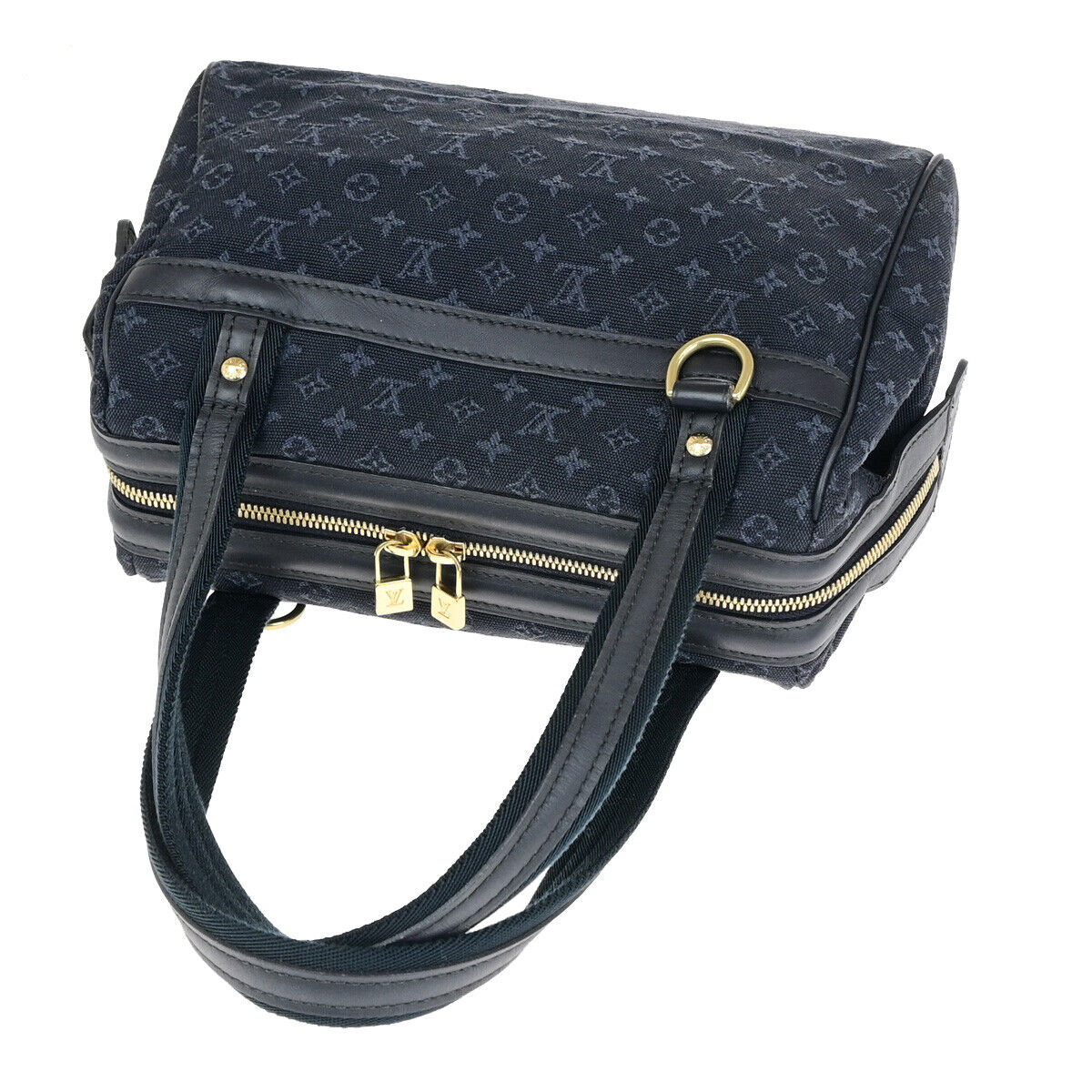 LOUIS VUITTON Josephine PM Hand Bag Monogram Mini Canvas Blue M92414 77YG589