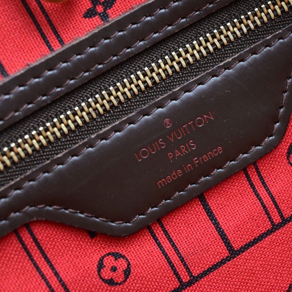 LOUIS VUITTON Neverfull MM Shoulder Bag Damier Ebene Leather BN N41358 99EC925