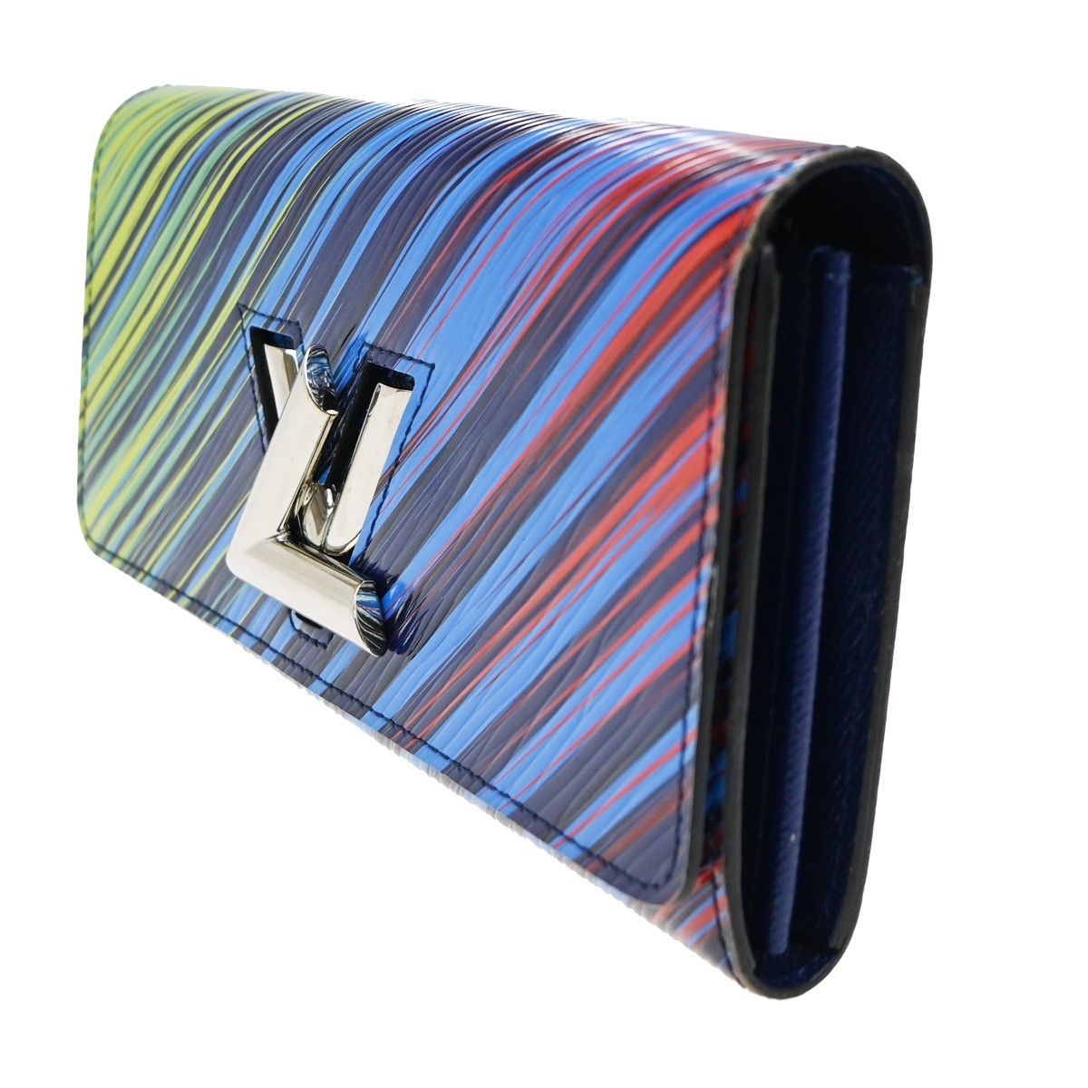 LOUIS VUITTON Portefeuille Twist Bifold Wallet Epi Blue Silver M62263 73TA249