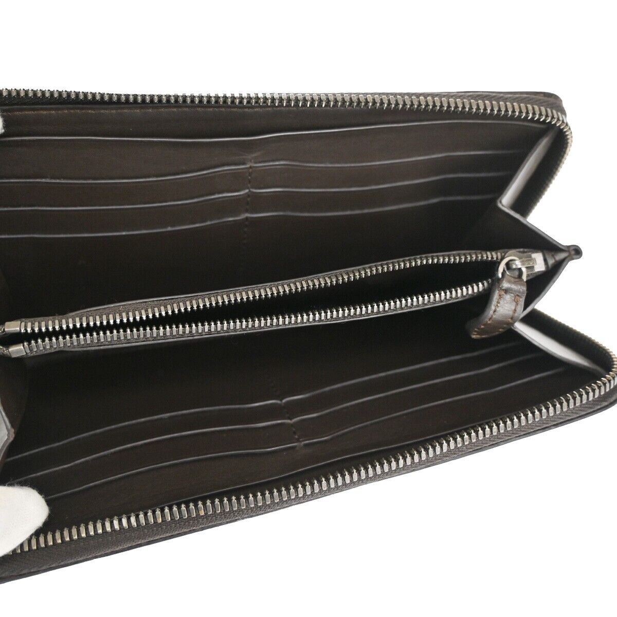 BERLUTI Logo Itauba Long Zip Around Wallet Scritto Leather Brown Italy 16RJ380