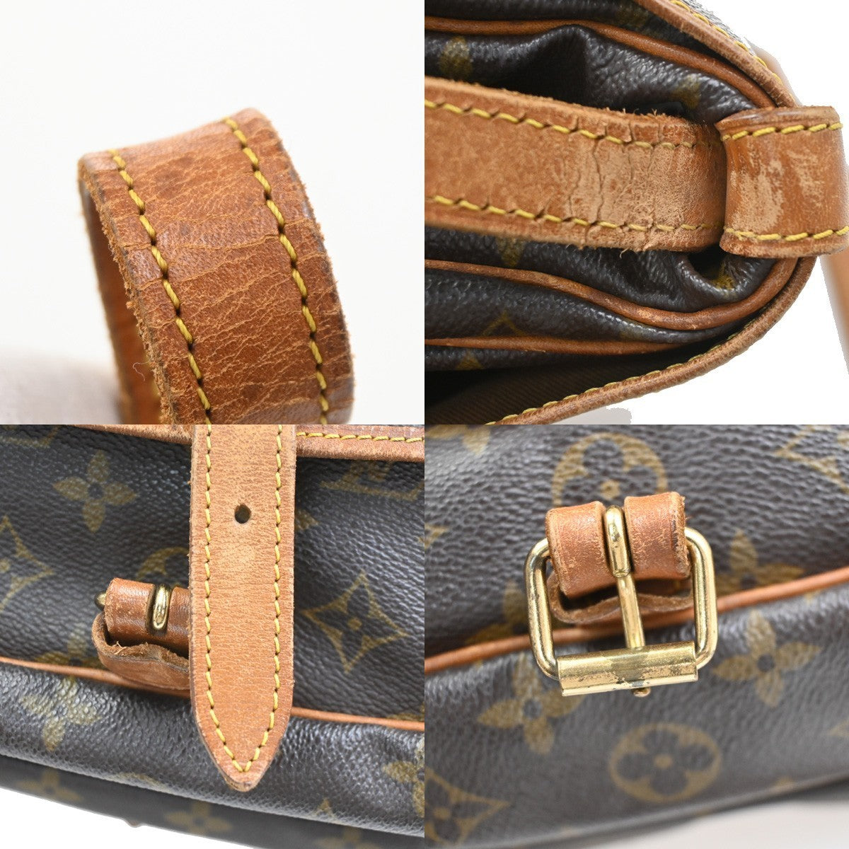 LOUIS VUITTON Logo Saumur 30 Shoulder Bag Monogram Leather Brown M42256 39PA086